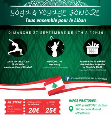 Événement Yoga et Voyage sonore au profit du Liban