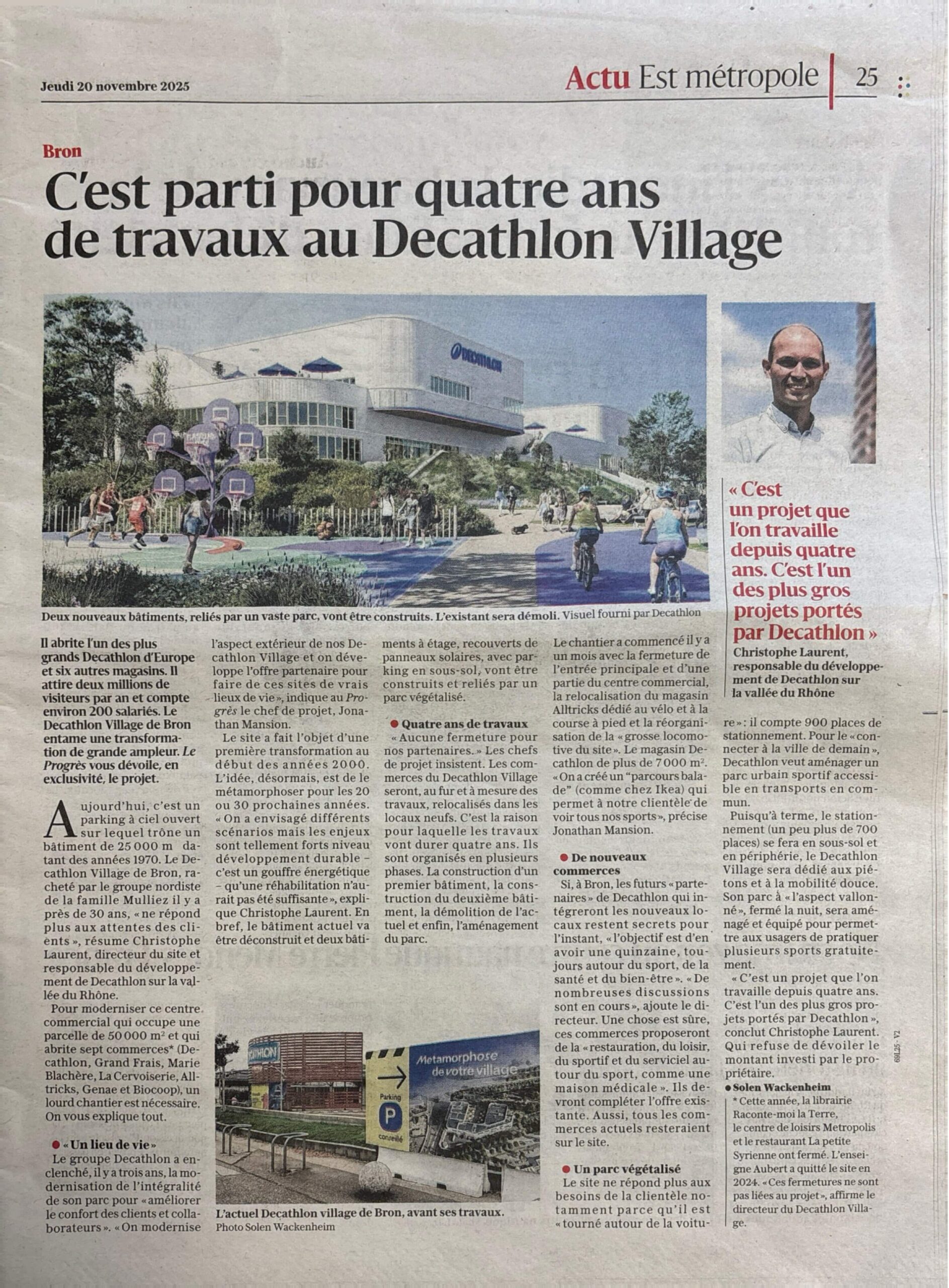 Article du journal Le Progrès du 20 Novembre 2025